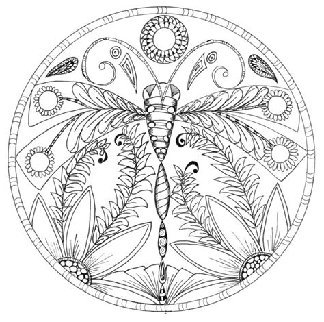 Let's fill these free printable dragon coloring pages and decide how they should look! Dragonfly Floral Mandala Coloring Page | FaveCrafts.com