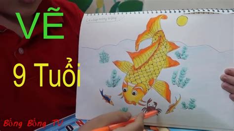 Cách Vẽ Cá Chép Và Tô Màu Tranh Dân Gian Việt Nam Cá Chép Trông Trăng