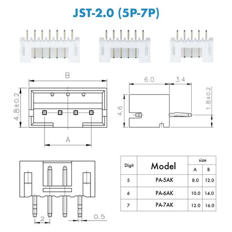 730 Pieces 2 0mm JST PH JST Connector Kit 2 0mm Pitch Female Pin