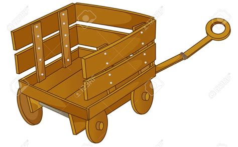Clipart Style Cartoon Of A Cart Clip Art Wooden Cart Cartoon