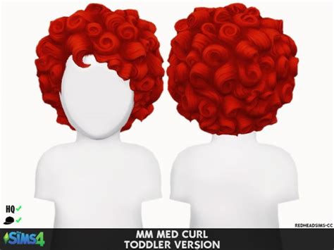 Coupure Electrique Med Curl Hair Retextured Toddlers Version Sims 4