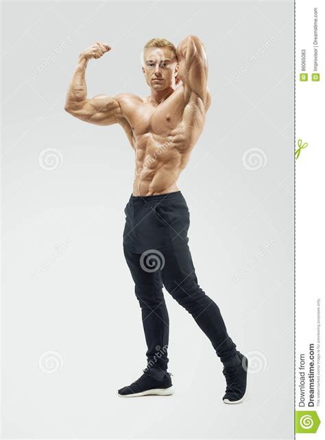 Bodybuilder With Muscular Physique Stock Image Image Of Adult Black
