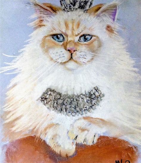 Royal Cat Original Art White Cat Art Cat Portrait Cat Painting Etsy