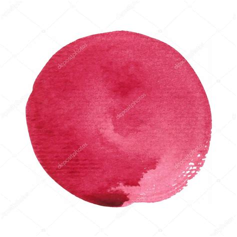 Watercolor Circle Red Pink Color Smear Vector Brush Stroke Background