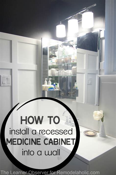 remodelaholic   install  recessed medicine cabinet