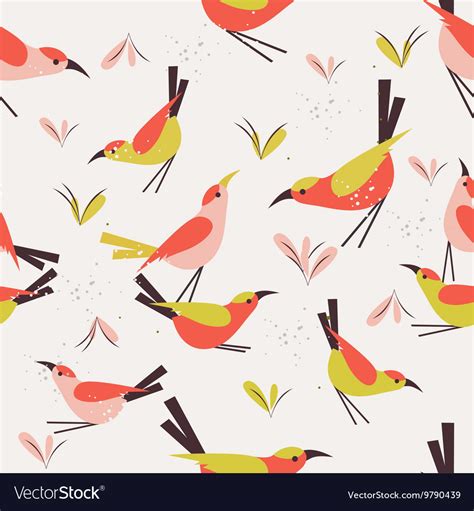 Seamless Pattern Bird Royalty Free Vector Image