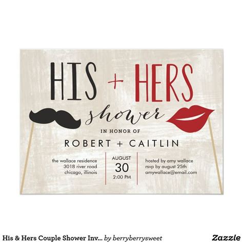 his and hers couple shower invitation zazzle couple shower couples shower invitations