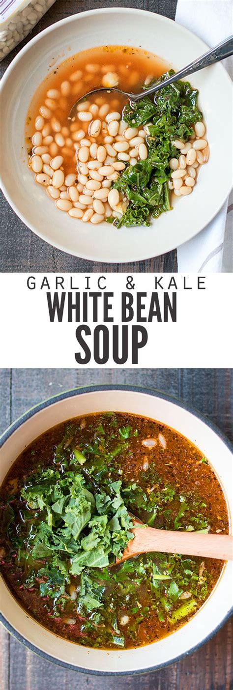 Add remaining 1 tablespoon canola oil to pan and heat. Garlic White Bean Soup with Kale | Recipe | White bean ...