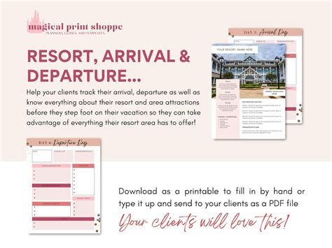 Wdw Itinerary Canva Template Travel Itinerary Template For Theme Park