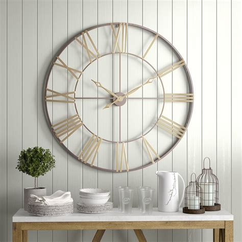 Gracie Oaks Oversized Mosher 40 Wall Clock And Reviews Wayfair