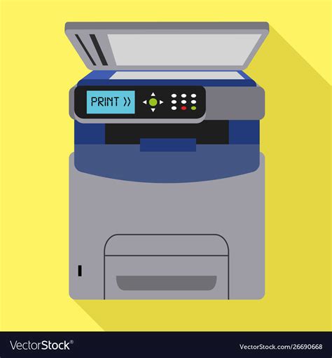 Office Xerox Printer Icon Flat Style Royalty Free Vector