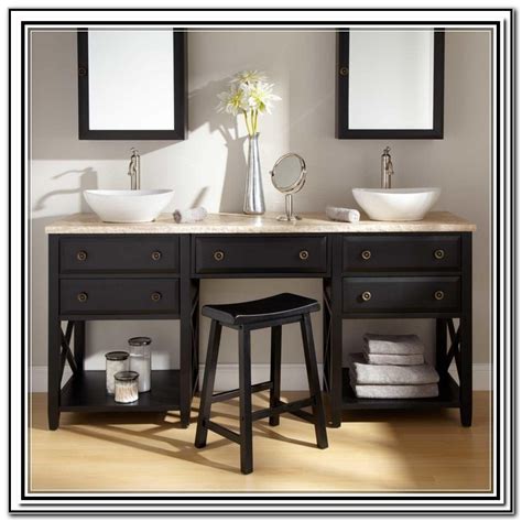 Sets include a convenient seat and table with a mirror to help you get ready for your day. Double Sink Bathroom Vanity With Makeup Table - Sink And ...