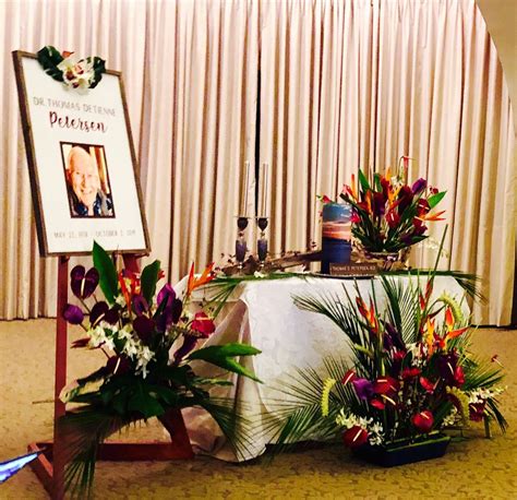 Dads Memorial Service Funeral Reception Urn Arrangements Memory
