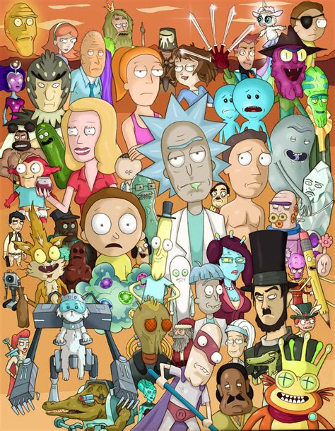 Heres A Poster I Made Of A Bunch Of Rick And Morty Characters I Do