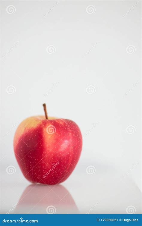 One Red Apple On White Background Stock Image Image Of White