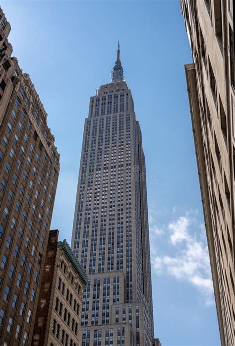 Empire State Building From Street Level In New York Editorial Stock