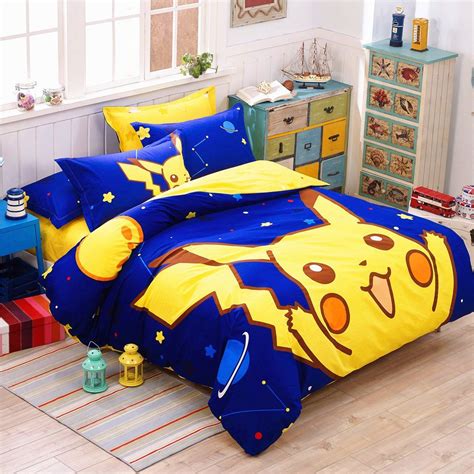 Cute Pikachu Bed Sheetquiltcoverpillowcover Pn0681 Kids Bedding