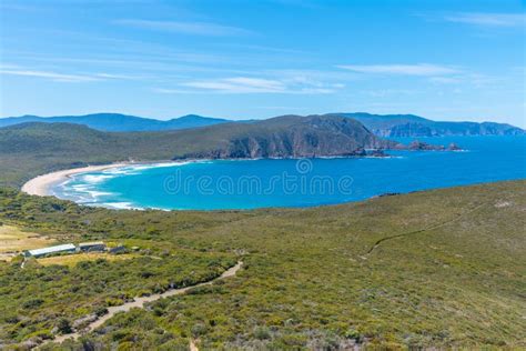 Aerial View Of Lighthouse Bay At Bruny Island In Tasmania Australia