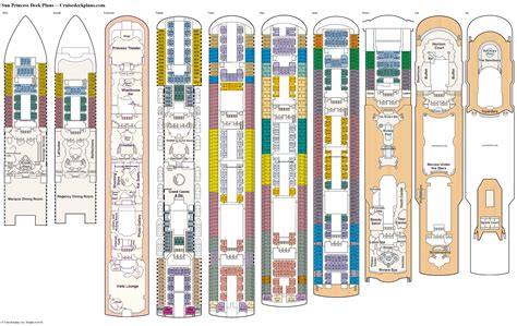 Diamond princess cruise ship deck plans: Sun Princess Deck Plans - Cabin Diagrams - Pictures