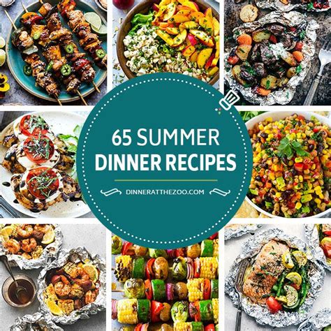 a comprehensive list of summer dinner recipes including grilled meats fruit salads foil packet