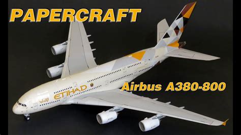 Airbus A380 Etihad Papercraft Paper Model Youtube