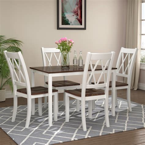 Affordable glass top dining room table and chair sets for sale. 5 Piece Dining Table Set, Square Kitchen Table with 4 ...