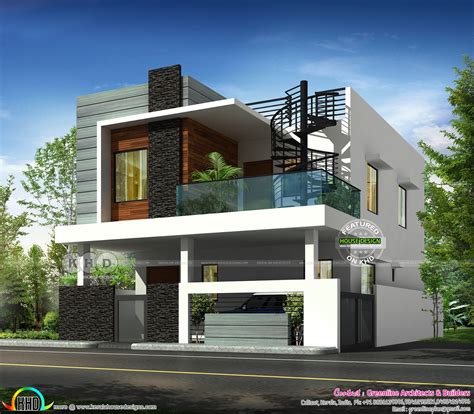 2976 Square Feet Modern Flat Roof 4 Bhk Home Kerala H