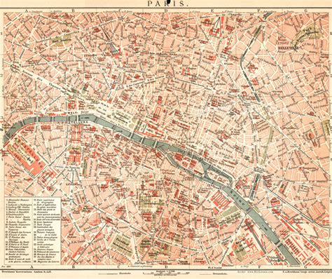 Paris Street Map 1880 1898 Vintage Paris Map Paris Map Paris Street Map