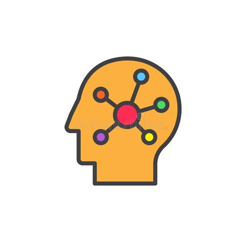 Mind Map In A Head Filled Outline Icon Vector Sign Stock Vector