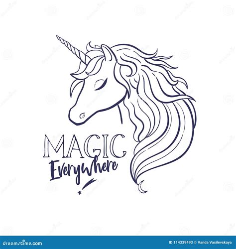 Unicorn Head Silhouette Vector 2 Stock Vector Illustration Of