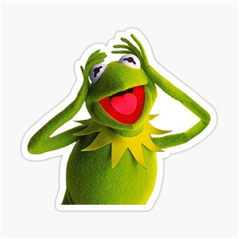 Kermit The Frog Surprised Meme Sticker By Omeris Redbubble