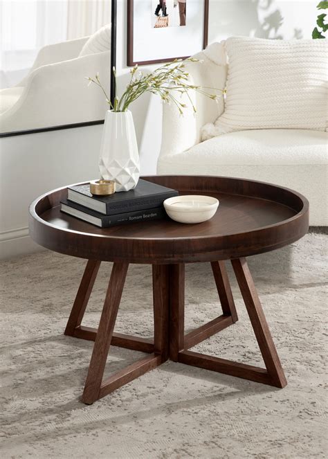 Kate And Laurel Avery Round Coffee Table 30 X 30 X 18 Natural Wood