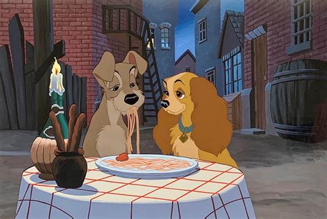 Original Production Animation Cels Of Lady And Tramp From Lady And The