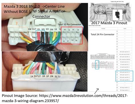 Mazda BN L Center Line Without Bose Amplifier NF Signal Connector Pinout NO High