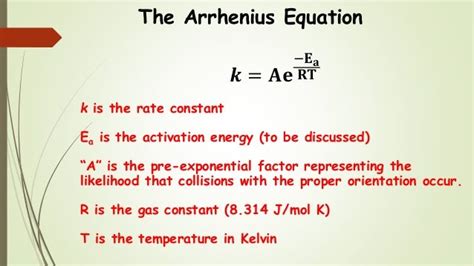 Arrhenius Equation Activation Energy Derivation Definition