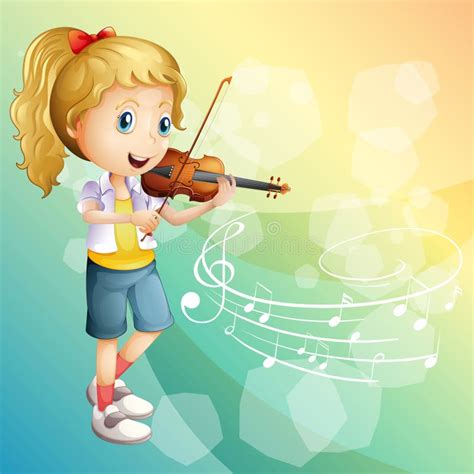 Little Girl Playing Violin Stock Vector Illustration Of Child 99293759