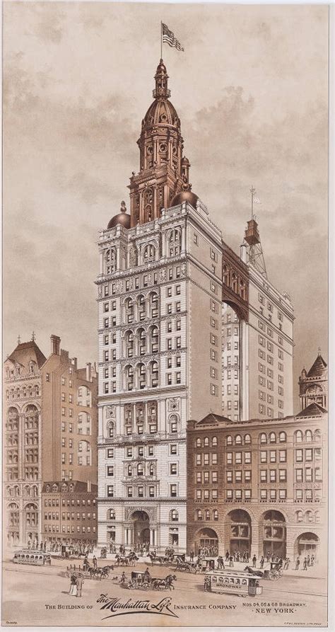 Manhattan Life Building Tallest Building In New York In 1894 Demolished In 1964 Rlost