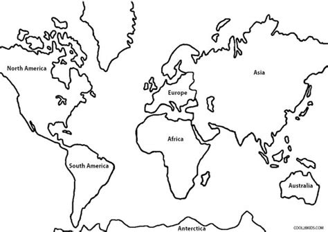 Map Of The World Coloring Pages Printable