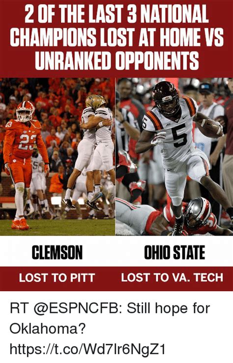2 Of The Last 3 National Champions Lost At Home Vs Unranked Opponents