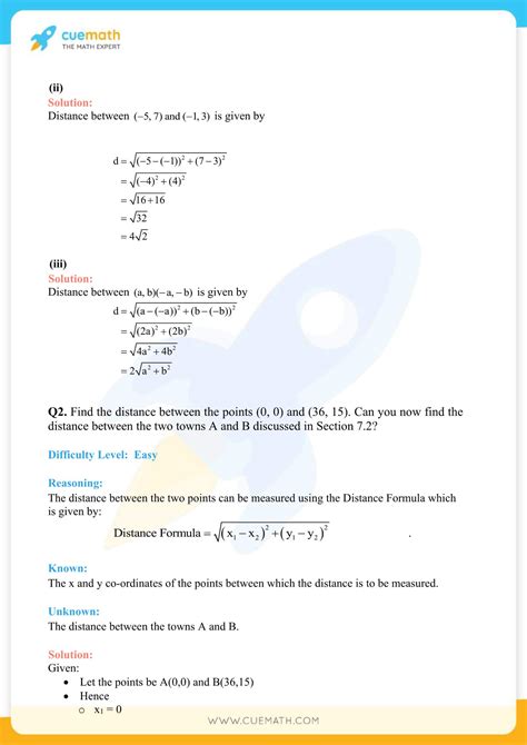 Ncert Solutions Class Maths Chapter Exercise Coordinate Geometry