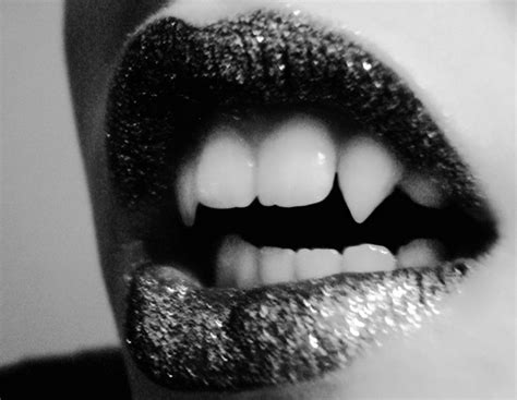 Black Glitter Lips Lipstick Teeth Vampire Image 41951 On