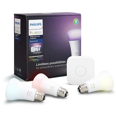 Philips Hue Whitecolour Ambience Smart Bulb Starter Kit Edison