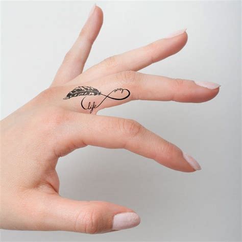 Infinity Feather Symbol Temporary Tattoo Set Of 2 Etsy In 2020
