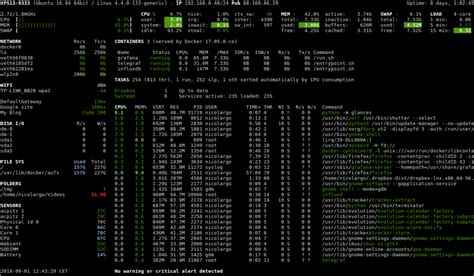 How to monitor network connections and listening services with ifconfig. How to set up the Glances system monitor on Linux