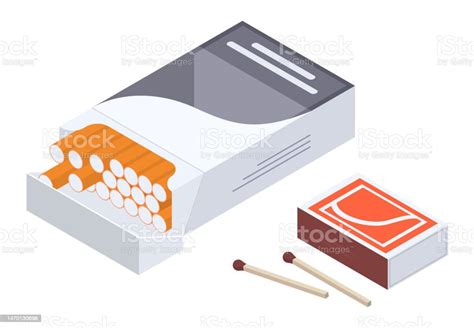 Paket Rokok Isometrik Produk Merokok Tembakau Rokok Dan Kotak Korek Api