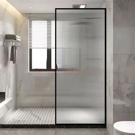 Fluted Glass Shower Panel Black Stainless Steel Shower Screens Perth