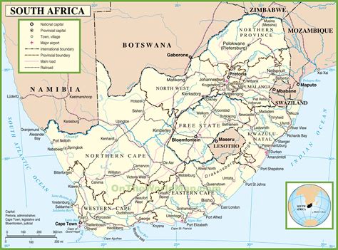 South Africa Political Map United States Map