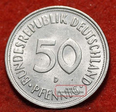 Circulated 1950 D Germany 50 Pfennig Y109 1 Foreign Coin Sh