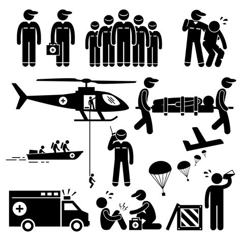 Emergency Rescue Team Stick Figure Pictogram Icons 371116 Vector Art