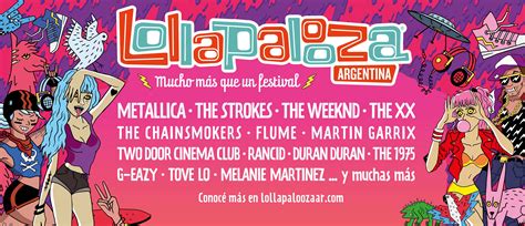 Music genres include but are not limited to alternative rock, heavy metal, punk rock, hip hop, and electronic music. El line up del Lollapalooza Argentina 2017